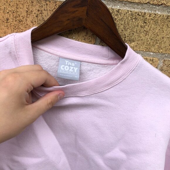 TNA Cozy Fleece Sweater XS Pink - Picture 2 of 3